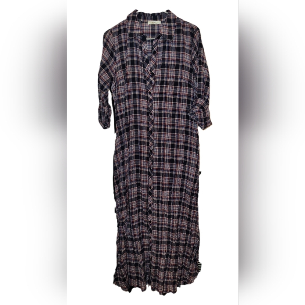 Plaid Maxi Shirt Dress - Picture 2 of 6